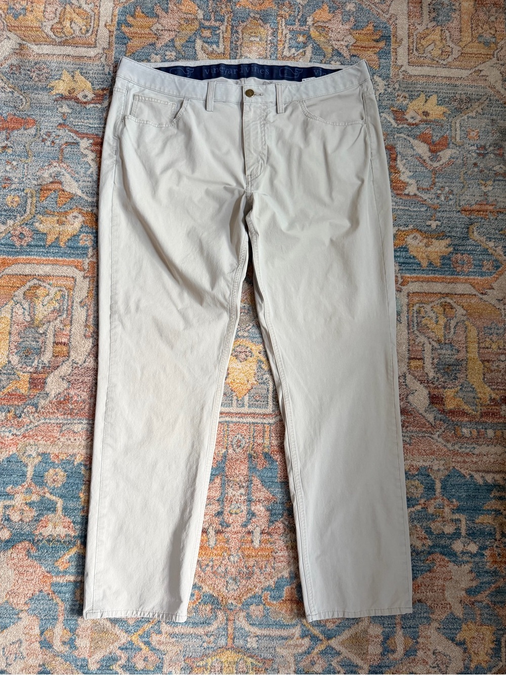 Vineyard Vines Performance Pants Men’s 38x30 Stone Khaki Stretch Golf Chino